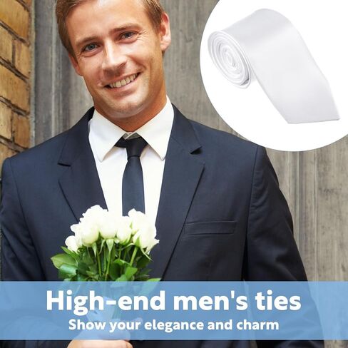 Grevosea 12 Pack Men's White Sublimation Ties- Premium Solid Color Polyester Neckties, 3.15"/8CM Wide Neckwear Tie for Weddings Business and Formal Occasions - Customizable for Unique Style in Saudi Arabia