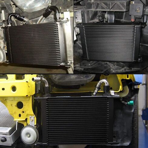30 Row AN10-10AN Oil Cooler Universal Engine Transmis​sion Aluminum Black (Black) in Kuwait