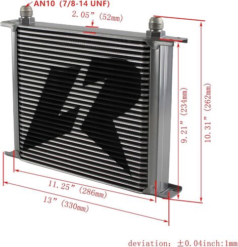 30 Row AN10-10AN Oil Cooler Universal Engine Transmis​sion Aluminum Black (Black) in Kuwait