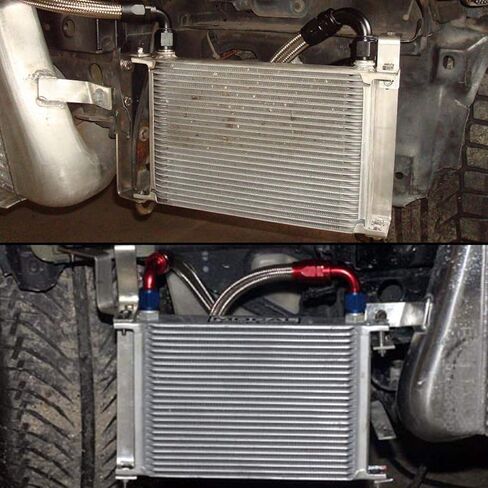 30 Row AN10-10AN Oil Cooler Universal Engine Transmis​sion Aluminum Black (Black) in Kuwait