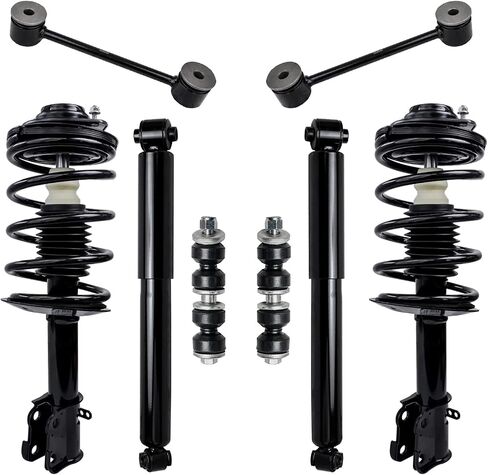 Detroit Axle - 8pc Struts Shocks Kit for 2001-2010 Chrysler PT Cruiser Complete 2 Front Struts with Coil Spring 2 Rear Shock Absorbers 4 Front Rear Sway Bar Links Replacement Suspension Strut in Saudi Arabia