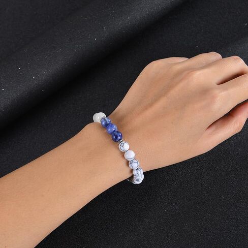 Calming Bracelets for Women Men Natural Stone Gemstones Stretch Beaded Bracelets Jewelry Birthday Protection Spiritual Gifts in Saudi Arabia