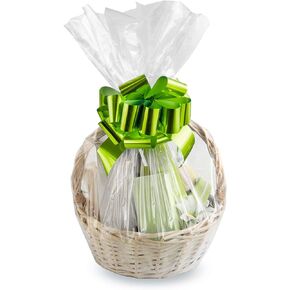 Morepack 18x30 Inches Cellophane Bags for Gift Baskets,Clear Cellophane Basket Bags 10 Pieces