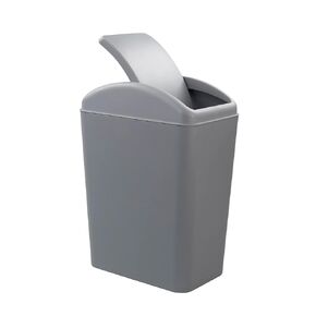 4.2 Gallon Plastic Swing Top Trash Can with Lid, Small Garbage Can, Gray