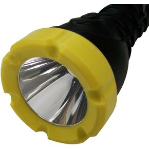 Dorcy 180-Lumen Weatherproof Rubber LED Flashlight with Non-Slip Grip and Sealed Push Button, Assorted Colors (41-2968),Medium , Black