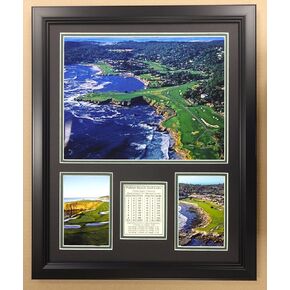 Pebble Beach Golf Course- The U.S. Open Collectible | Framed Photo Collage Wall Art Decor - 18"x22" | Legends Never Die