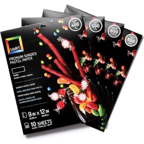 Premium Sanded Dark Pastel Art Pads for Pastels, Pencils & Charcoal, 9" x 12", Grit 400 (10 Sheets per Pad) in Kuwait