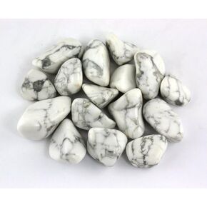 Crystal Allies Materials: 1lb Bulk Tumbled White Howlite Stones from South Africa - Large 1" Polished Natural Crystals for Reiki Crystal Healing *Wholesale Lot*