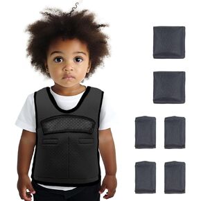 Compression Vest for Kids-Green, Weighted Vest for Kids Including 6 Removable Weights, (Small, Ages 2 to 5)