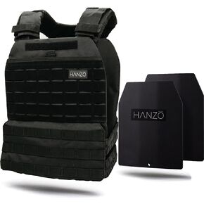 Premium Weighted Vest, Workout Weight Vest with Weights included. Weight Vest for Men 14lbs/20lbs/30lbs, Workout Plate Vest, Crossfit, Gym, Running