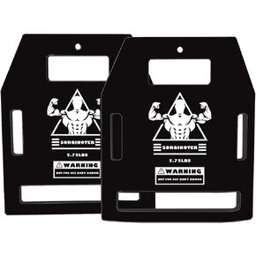 SORQINOTER- (2-Pcs) Weight Vest Plates 5.75 LB / 8.75 LB - Curved Weight Vest Plates and Flat Weight Vest Plate - Strength Training, Heavy Workout, Fitness, Running - Orange/Black