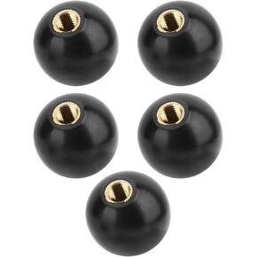 M10 Female Threaded Ball Knob, 5Pcs 35mm Engineering Plastic Ball Lever Knob Lathe Tractor Machine Handle Replacement Universal Ball Knob Screw in Knobs Round Knob Easy Press(Black)
