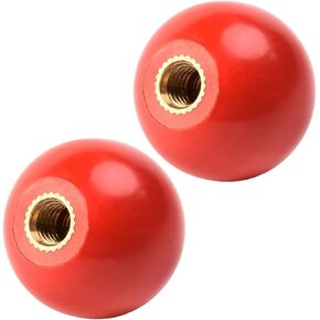 Othmro 10Pcs Red Ball Knob, M6 Female Thread, Machine Handle 25mm Diameter Smooth Rim Thermoset Ball Knobs for Lawn Mowers Exercise Equipment Machinery Valves Spigots