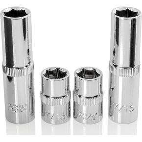 BRAZEN 1/2" Socket Four Pack (3/8" Drive, Multi-Type)