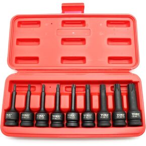 TEMO T50 3 Inch Long Torx Star 6 Point Black Impact Bit Socket Auto Repair Tool 1/2 Inch Square Drive