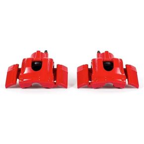 زوج من Power Stop Rear S5048 من الفرجار المطلي بمسحوق أحمر عالي الحرارة