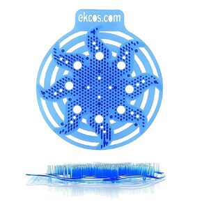Ekcos Power Screen PWR-3B-10 Diversey 30 Day Premium Anti-Splash Urinal Screen and Deodorizer - Fits Most Top Urinal Brands, 8" x 7" Blue/Fresh (10 Pack)