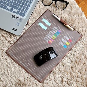 ELSKY Office Mouse Mat for Computer or Laptop,Gmaing Mouse Pads/Mouse&Desktop Protector/Keyboard Pad,Drawing & Writing Pad with Card Schedule Pockets,Cover with 2 Transparent Sheets for Memo (Blue)