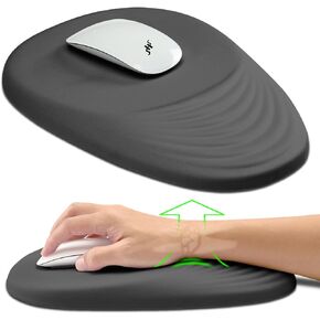 Hokafenle Ergonomic Mouse Pad Wrist Support, Terraced Slope Carpal Tunnel Wrist Pad for Mouse with Unibody Memory Foam, Wrist Rest Pain Relief Mousepad (Apricot, 11.8x7.9 in)