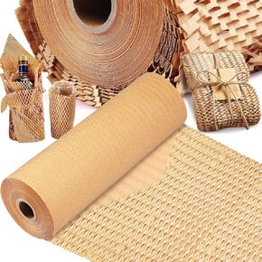 Honeycomb Packing Paper Wrap: 15"x200' Packing Paper Roll Bubble Cushioning Wrap for Moving Shipping Packaging Recyclable Eco Friendly Supplie