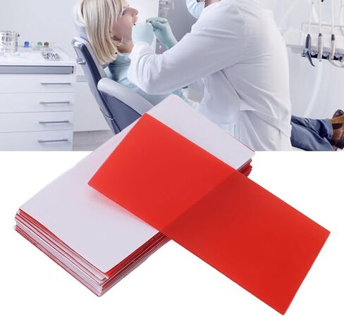 شمع الأسنان، 18 قطعة من ألواح شمع قاعدة الأسنان، أحمر للعناية بالفم وتقويم الأسنان، أداة شمع صب ورقة شمع شمع طبيب الأسنان لمختبر الأسنان الصيفي، صب الفم 1.3 مم in Kuwait