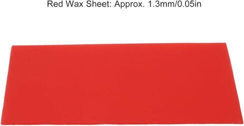 شمع الأسنان، 18 قطعة من ألواح شمع قاعدة الأسنان، أحمر للعناية بالفم وتقويم الأسنان، أداة شمع صب ورقة شمع شمع طبيب الأسنان لمختبر الأسنان الصيفي، صب الفم 1.3 مم in Kuwait