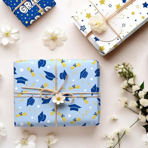 JarThenaAMCS Floral Wrapping Paper -Not Roll- Vintage Flower Gift Wrap Paper Folded Flat Retro DIY Craft Paper for Birthday Baby Shower Party Favors Supplies, 19.7 x 27.6 Inch, 8 Sheets in Kuwait