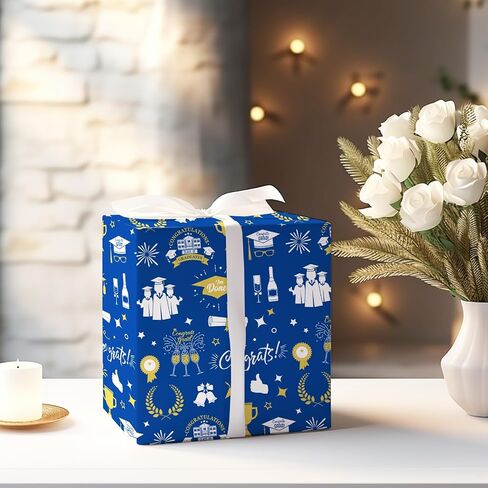 JarThenaAMCS Floral Wrapping Paper -Not Roll- Vintage Flower Gift Wrap Paper Folded Flat Retro DIY Craft Paper for Birthday Baby Shower Party Favors Supplies, 19.7 x 27.6 Inch, 8 Sheets in Kuwait