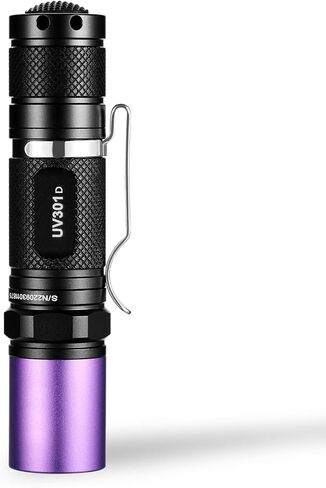 LIGHTFE UV301D High Power Mini UV Flashlight 365nm Black Light, Max 3000mW High Power, Suitable for Resin Glue Curing Lamp, Rock and Mineral Fluorescent Agent, Stain, Urine Detection in Saudi Arabia