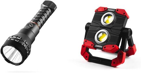 مصباح يدوي NEBO Luxtreme 500 لومن LED - مصباح يدوي ساطع قابل لإعادة الشحن مع 4 أوضاع إضاءة، مقاومة للماء، شعاع ضوء نصف ميل، رمادي عاصف in Saudi Arabia
