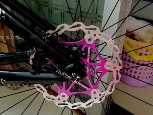 160mm 180mm 203mm Mountain bike brake rotor Strong heat dissipation floating rotor MTB disc brake pad for bicycle ultralight Bicycle Floating Disc (160MM, purple) in Saudi Arabia