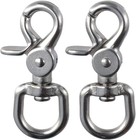 2 Pack 2.56'' Trigger Snap Hooks, Marine Grade 316 Stainless Steel Trigger Snaps 360 Degree Swivel Spring Buckle Metal Swivel Clips Heavy in Kuwait