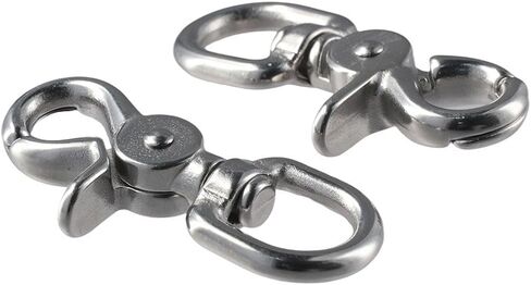 2 Pack 2.56'' Trigger Snap Hooks, Marine Grade 316 Stainless Steel Trigger Snaps 360 Degree Swivel Spring Buckle Metal Swivel Clips Heavy in Kuwait