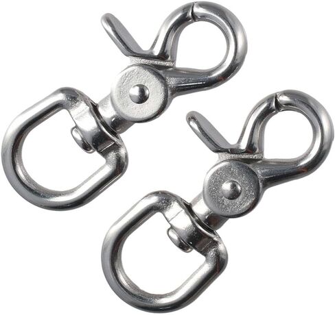 2 Pack 2.56'' Trigger Snap Hooks, Marine Grade 316 Stainless Steel Trigger Snaps 360 Degree Swivel Spring Buckle Metal Swivel Clips Heavy in Kuwait