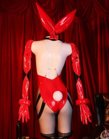 Cosplay.fm Bunny Girl Cosplay Costume Bunny Suit One-piece Bodysuit with Stockings and Sleeves in Kuwait