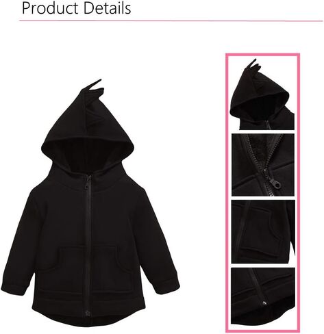 Oeillet d'ne Toddler Boys Dinosaur Hoodies Animal Zipper Jacket Cartoon Sweatshirt for Kids in Saudi Arabia