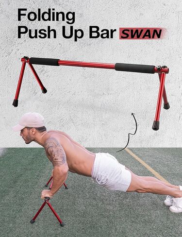 Folding Push Up Bar | Portable Outdoor Bar & Home Workout Equipment | Duralumin Metal Dip Bar & Pushup Handles | Dip Bars for Strength Training | Lightweight Metal Bar in Saudi Arabia