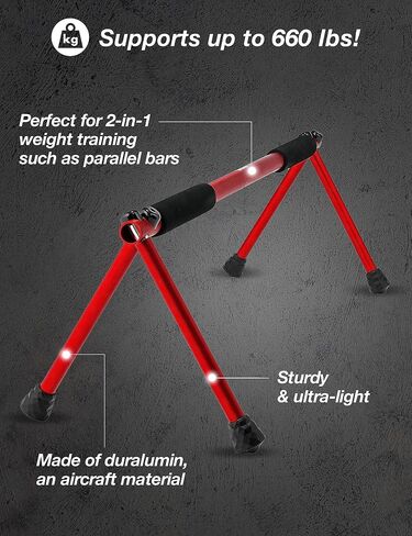Folding Push Up Bar | Portable Outdoor Bar & Home Workout Equipment | Duralumin Metal Dip Bar & Pushup Handles | Dip Bars for Strength Training | Lightweight Metal Bar in Saudi Arabia