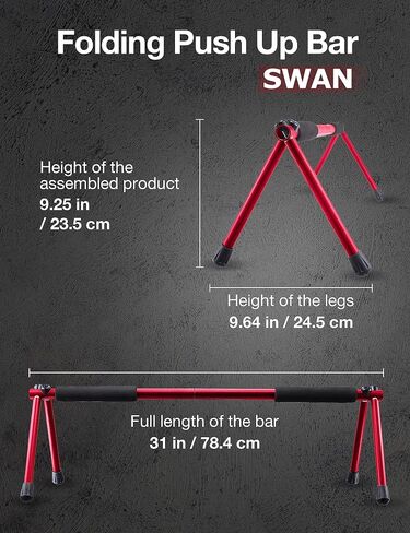 Folding Push Up Bar | Portable Outdoor Bar & Home Workout Equipment | Duralumin Metal Dip Bar & Pushup Handles | Dip Bars for Strength Training | Lightweight Metal Bar in Saudi Arabia
