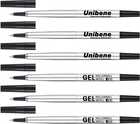 Unibene Parker Compatible Rollerball Refill 6 Pack, 0.5mm Fine Point - Black, Smooth Writing Replaceable German Gel Ink Pen Refills for IM Sonnet Urban Pens in Kuwait