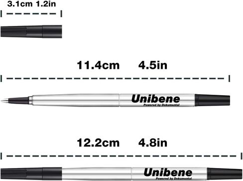 Unibene Parker Compatible Rollerball Refill 6 Pack, 0.5mm Fine Point - Black, Smooth Writing Replaceable German Gel Ink Pen Refills for IM Sonnet Urban Pens in Kuwait