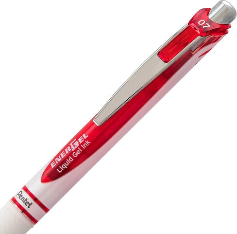 Pentel EnerGel Pearl RTX Retractable Liquid Gel Pen, (0.7mm), Medium Line, Needle Tip, Black Ink, Pack of 2 (BLN77WBP2A) in Saudi Arabia