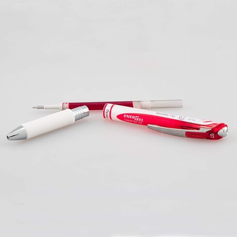 Pentel EnerGel Pearl RTX Retractable Liquid Gel Pen, (0.7mm), Medium Line, Needle Tip, Black Ink, Pack of 2 (BLN77WBP2A) in Saudi Arabia