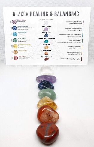 Pachamama Essentials Chakra Healing and Balancing Gift Set, Chakra Tumbled Stones, Lava Rock Bracelet, Pendulum, Selenite, Sage, Palo Santo. Meditation Chakra Kit in Saudi Arabia