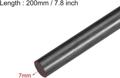 uxcell Carbon Fiber Round Rods for RC Airplane DIY Projects 9.5mm Matte Pole 200mm 7.8 Inch in Saudi Arabia