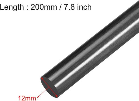 uxcell Carbon Fiber Round Rods for RC Airplane DIY Projects 9.5mm Matte Pole 200mm 7.8 Inch in Saudi Arabia