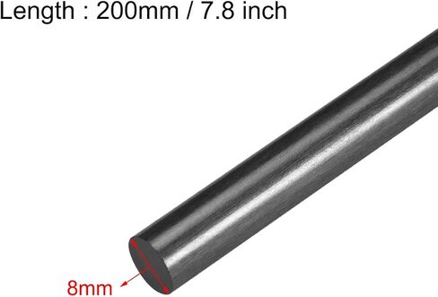 uxcell Carbon Fiber Round Rods for RC Airplane DIY Projects 9.5mm Matte Pole 200mm 7.8 Inch in Saudi Arabia