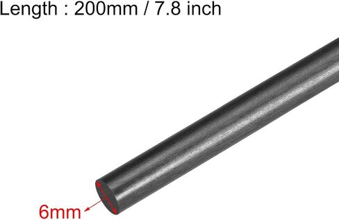 uxcell Carbon Fiber Round Rods for RC Airplane DIY Projects 9.5mm Matte Pole 200mm 7.8 Inch in Saudi Arabia