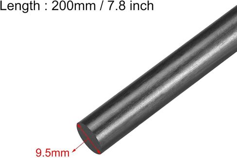 uxcell Carbon Fiber Round Rods for RC Airplane DIY Projects 9.5mm Matte Pole 200mm 7.8 Inch in Saudi Arabia