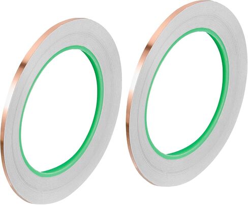 PATIKIL 2 Pcs Copper Foil Tape 0.12 Inch x 82 Feet 0.05mm Thick Double Sided Conductive Adhesive EMI Shielding for Electronics, Circuits, Grounding in Saudi Arabia